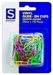 PAPER CLIPS SOVEREIGN 28MM SML MULTI COLOUR PK100