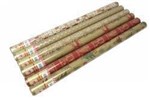 GIFT WRAP ROLL XMAS 70CMX4M KRAFT PRINTED ASST DESIGNS