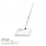 WEDDING SIGNATURE PEN ME WITH DIAMANTE HEART WHITE