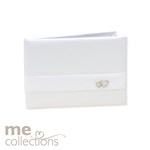 WEDDING GUEST BOOK ME WITH DIAMANTE HEART WHITE