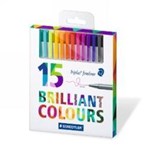 PEN STAEDTLER FT TRIPLUS FINELINER BRILLIANT COLOURS PACK 15