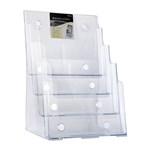 DEFLECTO 77441 BROCHURE HOLDER FOUR TIER A4 CLEAR