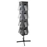 DEFLECTO 58021 DELUXE ROTATING BROCHURE HOLDER FLOOR STAND 16 X A4 BLACKCLEAR