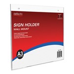 DEFLECTO 47211 SIGN HOLDER WALL MOUNT LANDSCAPE A3 CLEAR