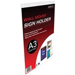 DEFLECTO 47201 SIGN HOLDER WALL MOUNT PORTRAIT A3 CLEAR