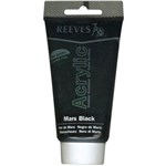 REEVES PREMIUM ACRYLIC PAINT 75ML TUBE MARS BLACK
