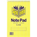 SPIRAX 563B NOTEBOOK REPORTERS SPIRAL BOUND TOP OPEN 300 PAGE 200 X 127MM