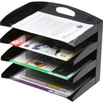 MARBIG DESKTOP ORGANISERS METAL 4 TIER BLACK