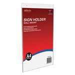 DEFLECTO 47001 SIGN HOLDER WALL MOUNT PORTRAIT A4 CLEAR