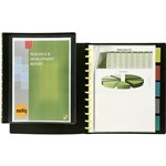 MARBIG KWIK ZIP DISPLAY BOOK REFILLABLE INSERT COVER 10 POCKET WITH DIVIDERS A4 BLACK