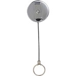 REXEL ID RETRACTABLE METAL KEY HOLDER REEL NYLON CORD BLACK HANGSELL