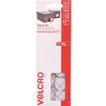 VELCRO BRAND STICKON HOOK AND LOOP DOTS 22MM WHITE PACK 12