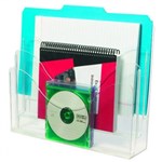 DEFLECTO 390201 BROCHURE HOLDER LANDSCAPE 3POCKET 3TIER A4 CLEAR