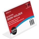 DEFLECTO 46301 SIGN HOLDER SLANTED LANDSCAPE 90 X 60MM CLEAR