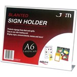 DEFLECTO 597601 SIGN HOLDER SLANTED LANDSCAPE A6 CLEAR