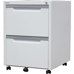 STEELCO CLASSIC MOBILE PEDESTAL 2DRAWER LOCKABLE 630 X 470 X 515MM WHITE SATIN