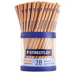 STAEDTLER 130 NATURAL GRAPHITE PENCILS 2B EACH OR CUP 100
