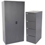 INITIATIVE FILING STATIONERY CABINET COMBO GRAPHITE RIPPLE
