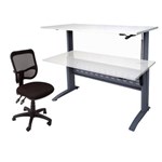 OFFICE NATIONAL ELECTRIC SIT STAND PACKAGE WHITESILVER