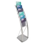 DEFLECTO 693145 CONTEMPORARY LITERATURE FLOOR STAND 6TIER A4 SILVER
