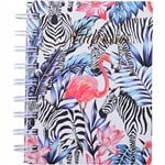 CUMBERLAND FLAMINGO AND ZEBRA ADDRESS BOOK SPIRAL BOUND 72 LEAF 130 X 100MM