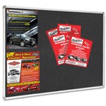 VISIONCHART SMOOTH VELOUR PINBOARD ALUMINIUM FRAME 1800 X 900MM CHARCOAL