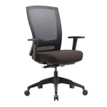 BURO MENTOR HIGH BACK SYNCHRO CHAIR ADJUSTABLE ARMS NYLON BASE BLACK 140KG 10 YEAR WARRANTY