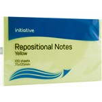 INITIATIVE REPOSITIONAL NOTES 75 X 125MM YELLOW