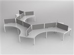 AXIS CORNER DESK SETTING 12 STAFF 120 DEGREE LAYOUT