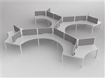 AXIS CORNER DESK SETTING 18 STAFF 120 DEGREE LAYOUT