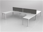 AXIS CORNER DESK SETTING 4 STAFF 90 DEGREE H LAYOUT