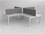 AXIS CORNER DESK SETTING 4 STAFF 90 DEGREE LAYOUT