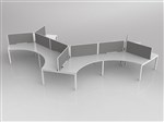 AXIS CORNER DESK SETTING 9 STAFF 120 DEGREE LAYOUT