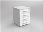 EKOSYSTEM MOBILE PEDESTAL 4DRAWER LOCKABLE 640 X 470 X 460MM WHITE