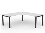 AXIS CORNER DESK SINGLE WORKSTATION WHITE WORKTOP 1800 X 1800 X 750MM BLACK FRAME