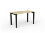 AXIS DESK LAYOUT SINGLE DESK NEW OAK WORKTOP 1200 X 600MM BLACK FRAME