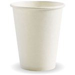 BIOPAK BIOCUP SINGLE WALL CUP 280ML8OZ 80MM WHITE PACK 50