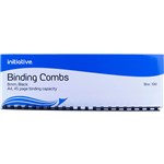 INITIATIVE PLASTIC BINDING COMB ROUND 21 LOOP 8MM A4 BLACK 