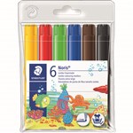 STAEDTLER 340 NORIS CLUB JUMBO COLOURING MARKERS 30MM ASSORTED WALLET 6