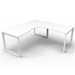 RAPID INFINITY DELUXE 1 PERSON LOOP LEG SINGLE SIDED CORNER WORKSTATION 1500 X 1500MM NATURAL WHITE TOP  WHITE FRAME