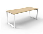 RAPID INFINITY DELUXE 1 PERSON LOOP LEG SINGLE SIDED WORKSTATION 1500 X 750 X 730MM NATURAL OAK TOP  WHITE FRAME