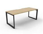 RAPID INFINITY DELUXE 1 PERSON LOOP LEG SINGLE SIDED WORKSTATION 1800 X 750 X 730MM NATURAL OAK TOP  BLACK FRAME