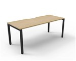 RAPID INFINITY DELUXE 1 PERSON PROFILE LEG SINGLE SIDED WORKSTATION 1200 X 750 X 730MM NATURAL OAK TOP  BLACK FRAME