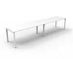 RAPID INFINITY DELUXE 2 PERSON PROFILE LEG SINGLE SIDED WORKSTATION 1200 X 750 X 730MM NATURAL WHITE TOP  WHITE FRAME