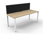 RAPID INFINITY DELUXE 1 PERSON PROFILE LEG SINGLE SIDED WORKSTATION 1800 X 750 X 730MM BLACK SCREEN  NATURAL OAK TOP  WHITE FRAME