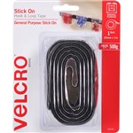 VELCRO BRAND STICKON HOOK AND LOOP TAPE 25MM X 1M BLACK