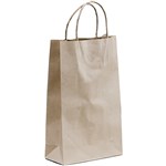 HUHTAMAKI FUTURE FRIENDLY PAPER BAG TWISTED HANDLE 265L X 160W X 70G BABY BROWN PACK 50