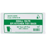 HUHTAMAKI HDPE BIN LINER EPI 18 LITRE WHITE PACK 50