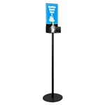 DEFLECTO 693163 HAND SANITISER DISPLAY STAND SINGLE A4 15M BLACKCLEAR