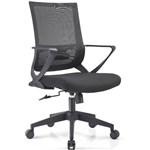 SYLEX CLINTON EXECUTIVE CHAIR MEDIUM MESH BACK ARMS BLACK